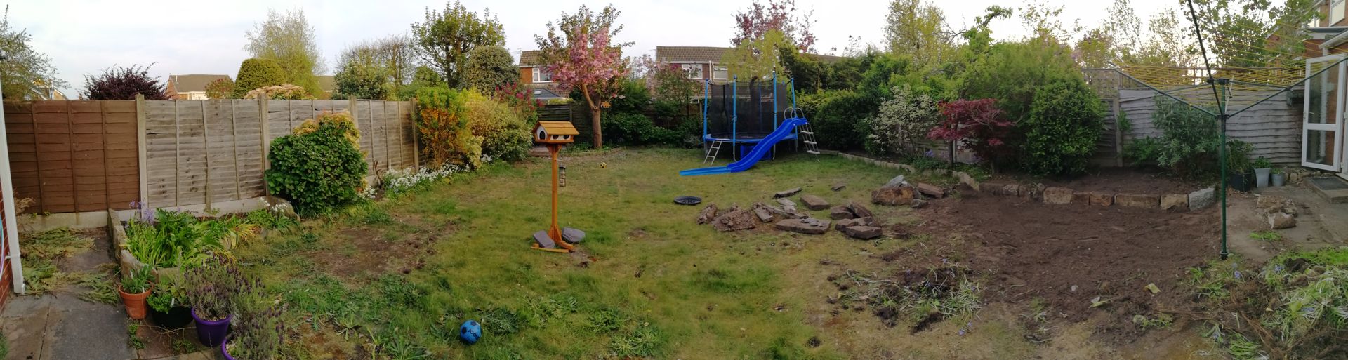 Panorama of garden taken April 2019